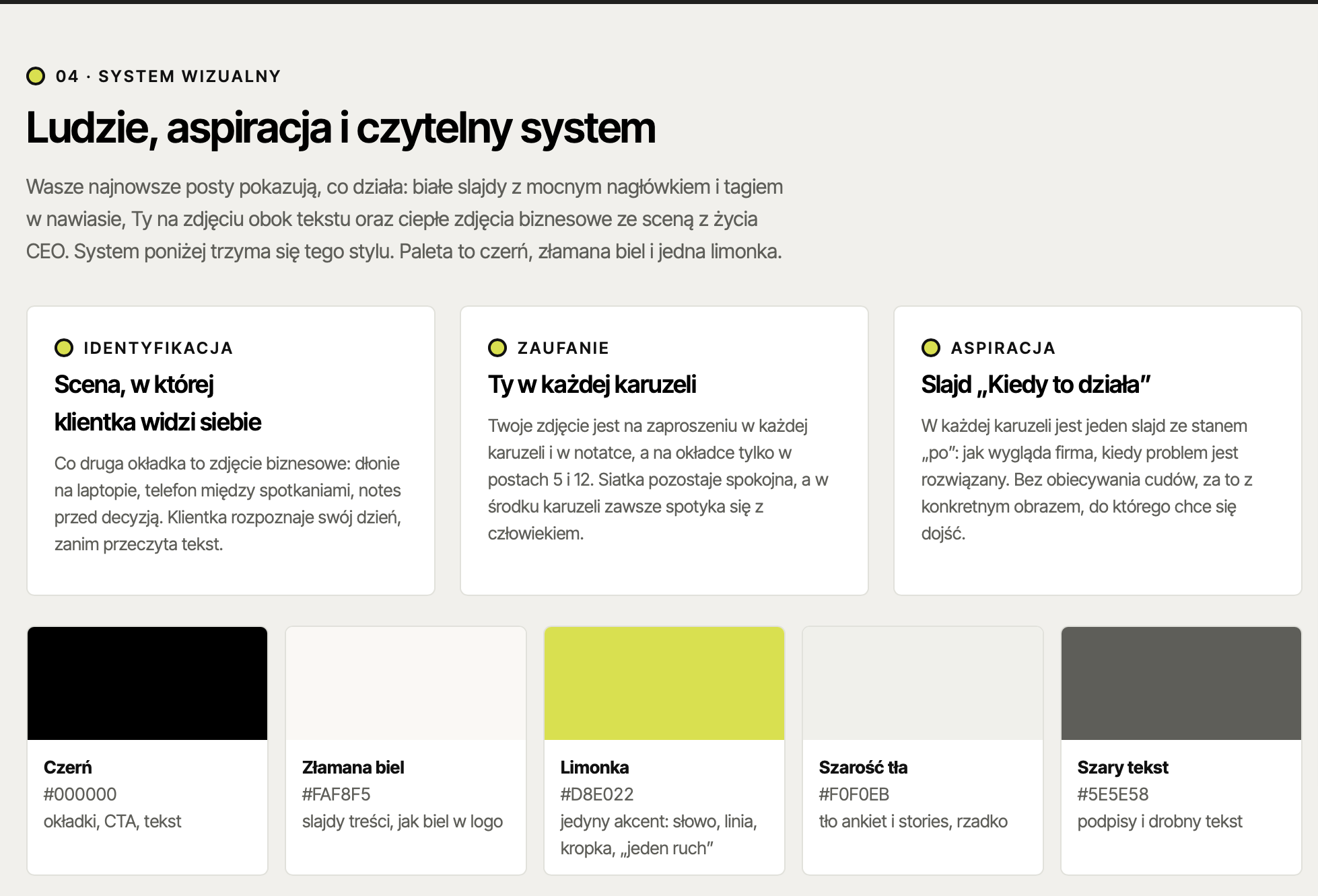 System wizualny marki z kolorami