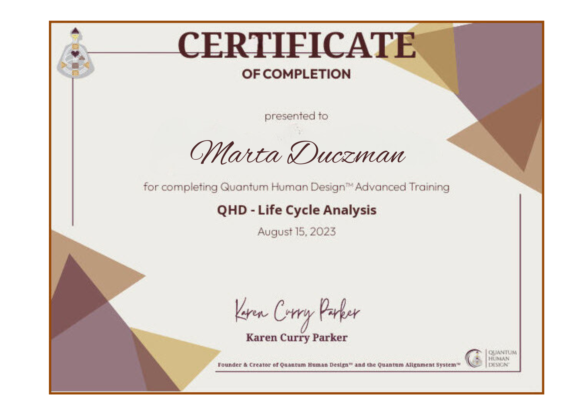 Quantum Human Design™ - Life Cycle Analysis